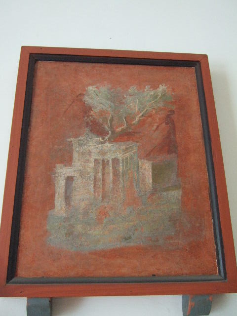 VIII.7.28 Pompeii.  Architectural painting with naval scene. From panel found in feature in right part of south wall.  Now in Naples Archaeological Museum.
