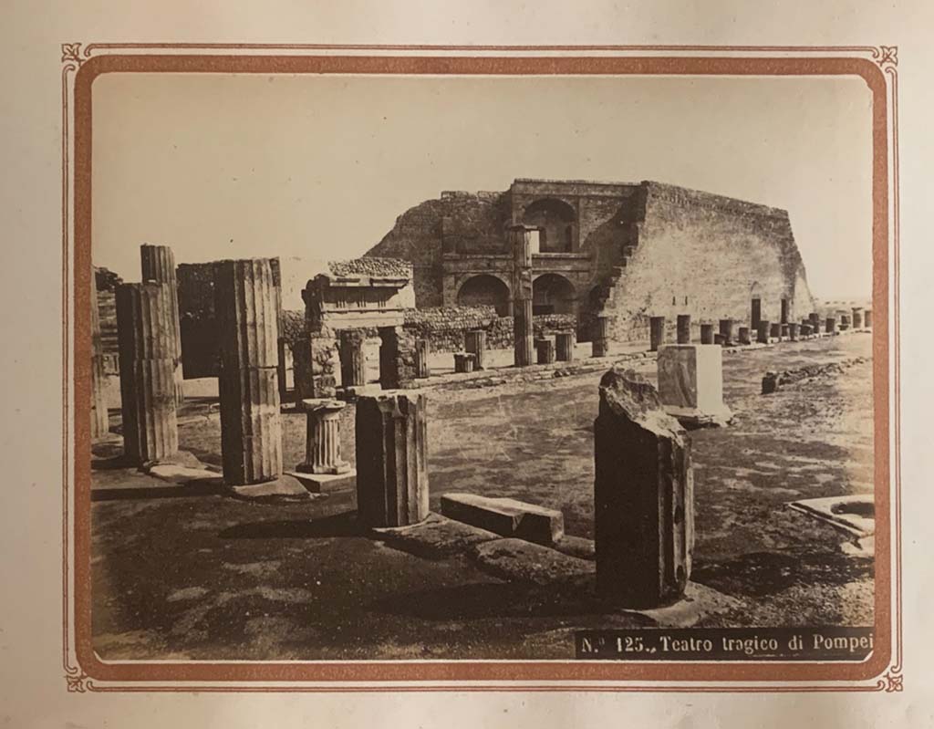 VIII.7.30 Pompeii. Album dated January 1875. Looking across east side of Triangular Forum, with theatre in background.  Photo courtesy of Rick Bauer.
