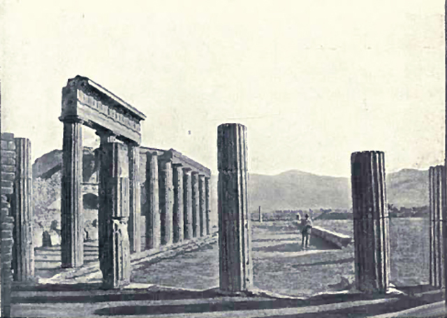 VIII.7.30 Pompeii. Triangular Forum c.1905 looking south with Theatre in the background, on the left.