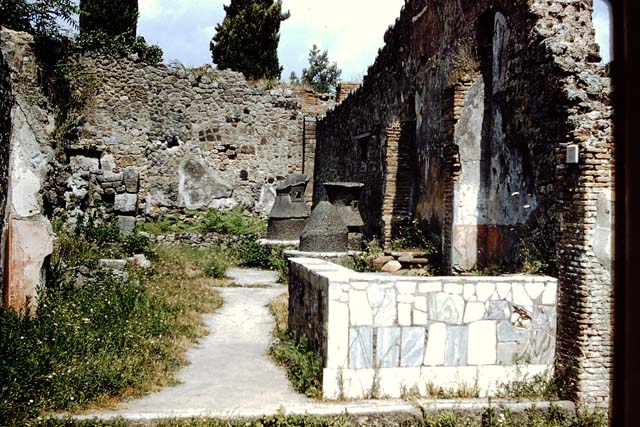 IX.1.3 Pompeii.  1959. Entrance, looking east. Photo by Stanley A. Jashemski.
Source: The Wilhelmina and Stanley A. Jashemski archive in the University of Maryland Library, Special Collections (See collection page) and made available under the Creative Commons Attribution-Non Commercial License v.4. See Licence and use details.
J59f0113

