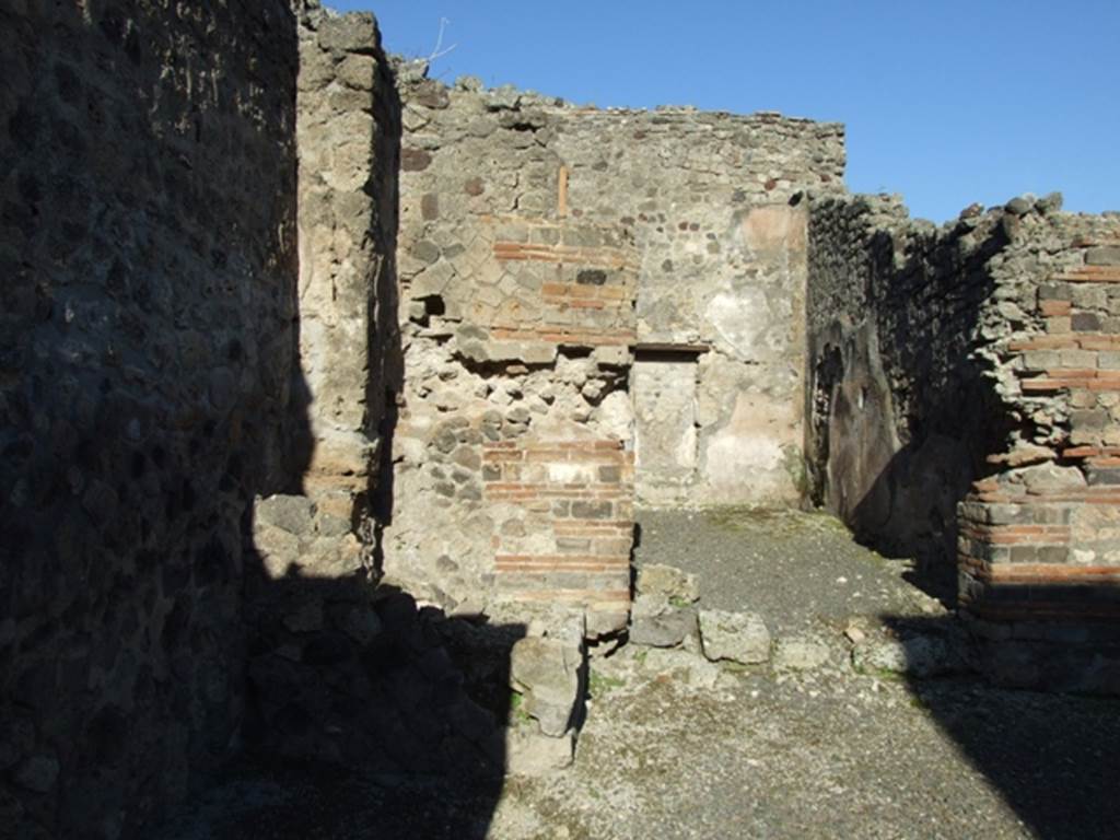 IX.1.6 Pompeii. March 2009. Site of staircase to upper floor, on left (in shadow).