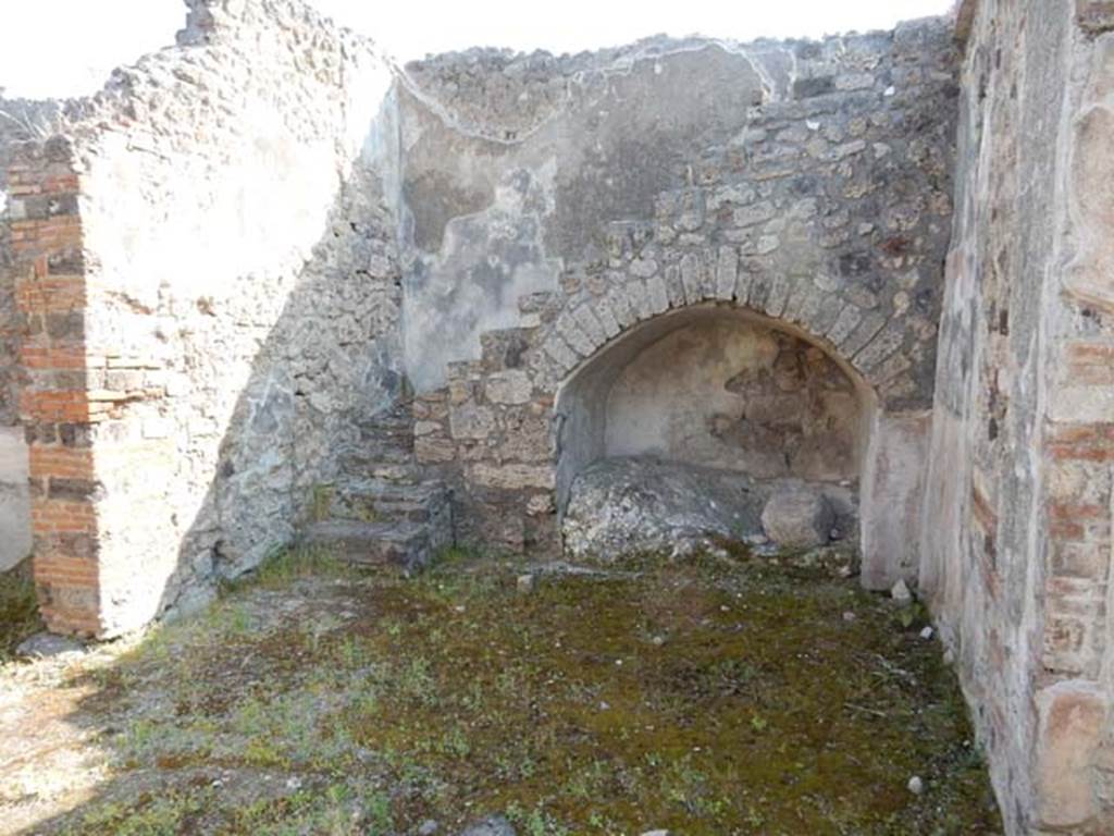 IX.3.5 Pompeii. May 2015. Room 27, steps to upper floor, against north and east walls. Photo courtesy of Buzz Ferebee.
