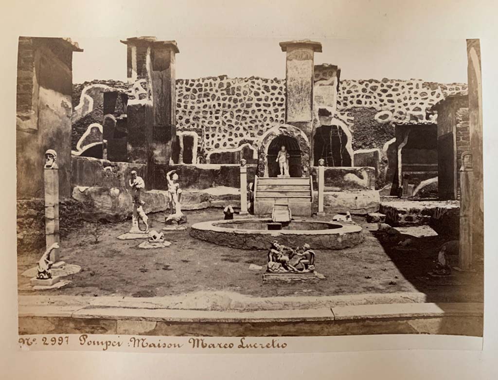 IX.3.5 Pompeii. From an Album by Roberto Rive dated 1868. Looking east towards garden area. Photo courtesy of Rick Bauer.