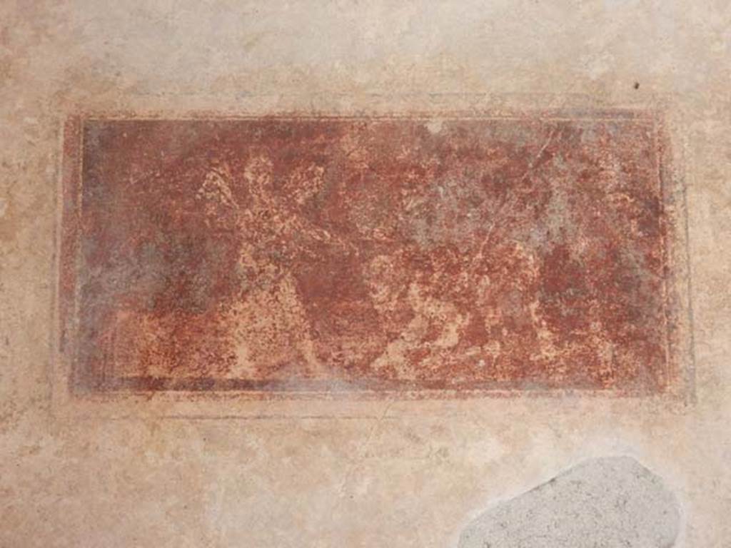 IX.3.5 Pompeii. May 2015. Room 15, painted panel at north end of east wall.
Photo courtesy of Buzz Ferebee.
