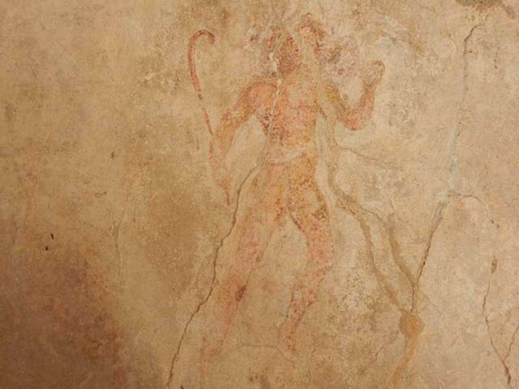 IX.3.5 Pompeii. May 2015. Room 15, painted figure from east end of south wall.   
Photo courtesy of Buzz Ferebee.
