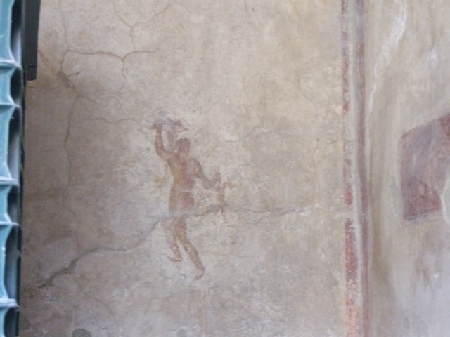 IX.3.5 Pompeii. March 2009. Room 15, painted figure from west end of south wall.  