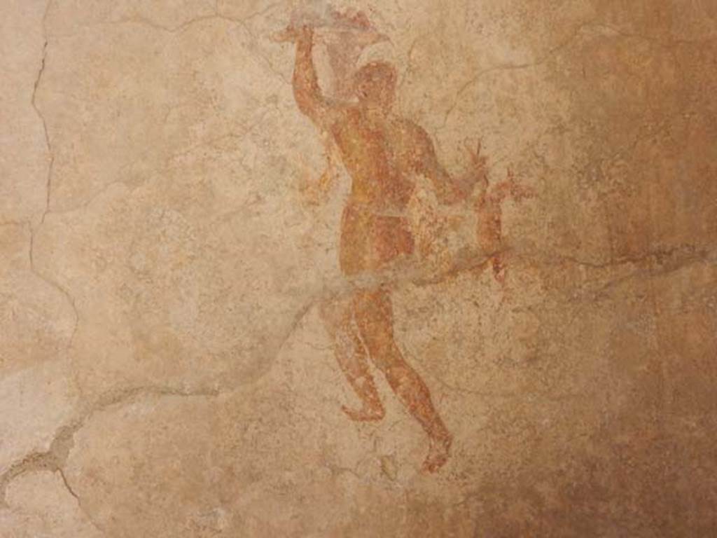 IX.3.5 Pompeii. May 2015. Room 15, painted figure from west end of south wall.  
Photo courtesy of Buzz Ferebee.
