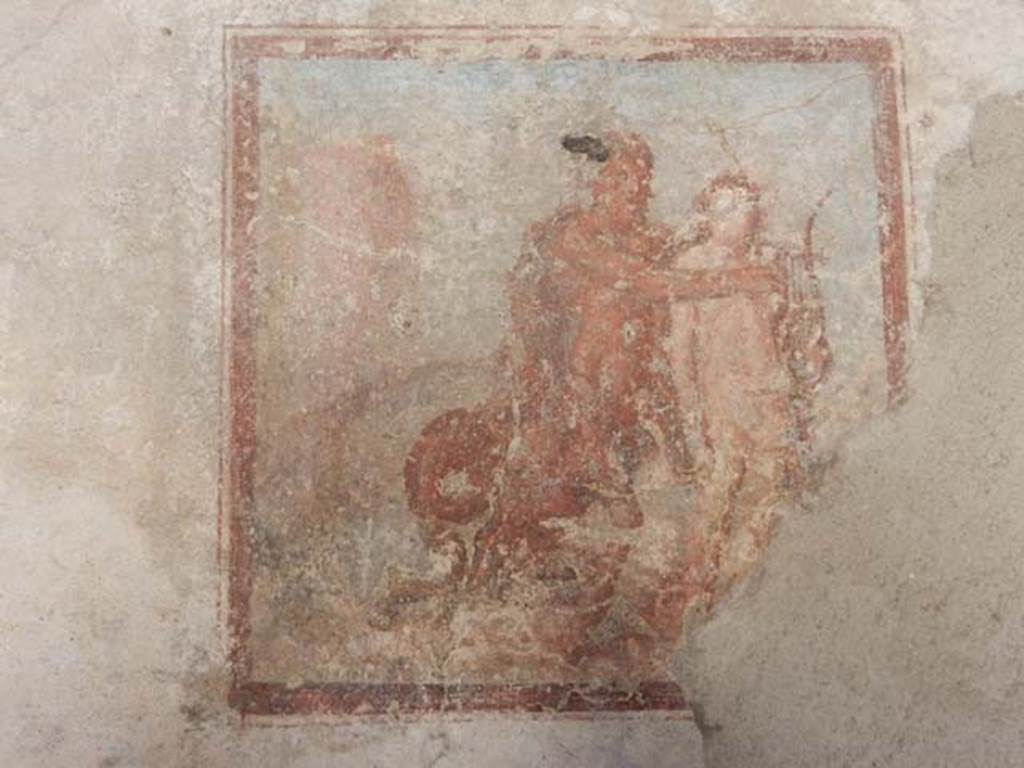 IX.3.5 Pompeii. May 2015. Room 16, detail from wall painting of Chiron and Achilles, from south wall.  Photo courtesy of Buzz Ferebee.
