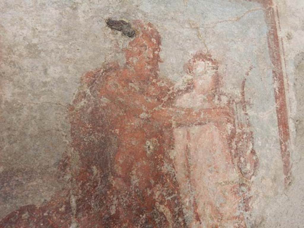 IX.3.5 Pompeii. October 2020. Room 16, painted figure from west side of south wall. 
Photo courtesy of Klaus Heese.
