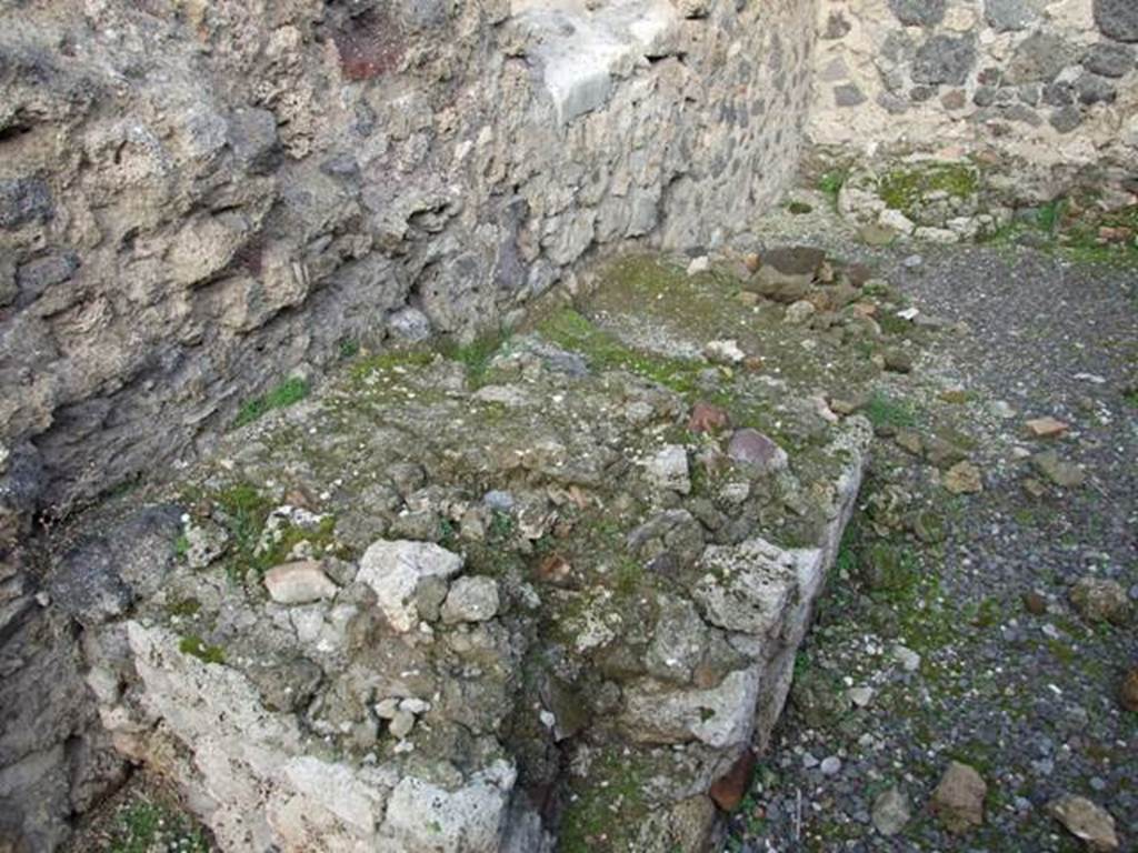 IX.3.8 Pompeii. December 2007. Remains of steps to upper floor against north wall.