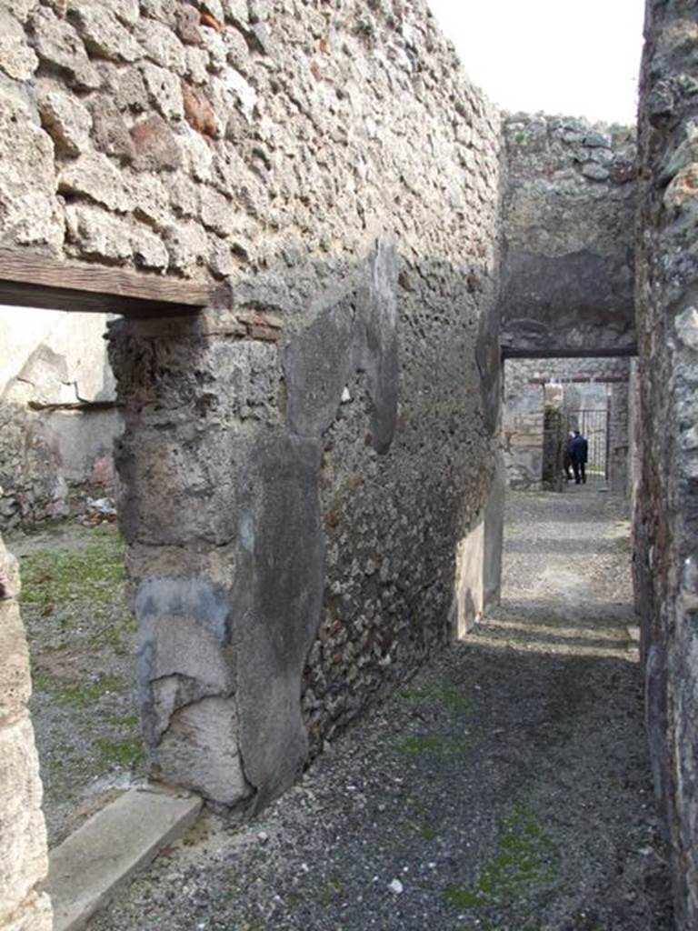 IX.3.15 Pompeii.  March 2009. Looking south along room 7, to atrium.  Door to room 8 is to the left.