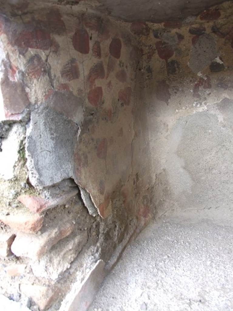 IX.3.15 Pompeii.  March 2009. Room 12.  Niche of  Lararium, decorated inside with red paintings.  North side.
