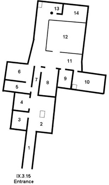 IX.3.15 Pompeii. House of Philocalus
Room Plan