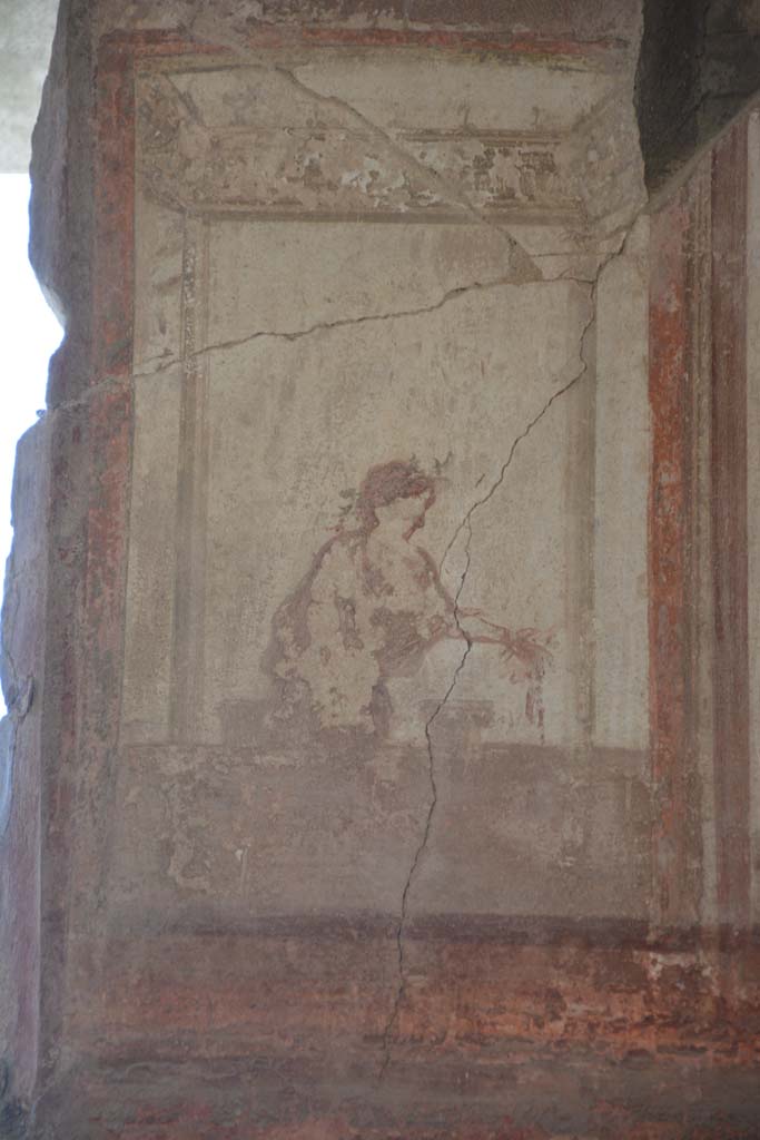 IX.5.6 Pompeii. May 2017. 
Room i, upper north wall in north-east corner, detail of figure on west side.   
Foto Christian Beck, ERC Grant 681269 DCOR.

