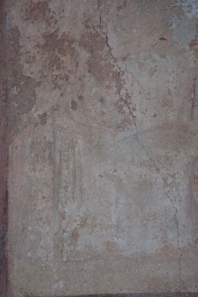 IX.5.6 Pompeii. May 2017. 
Room i, detail from left (north) side of central wall painting on east wall.       
Foto Christian Beck, ERC Grant 681269 DCOR.
