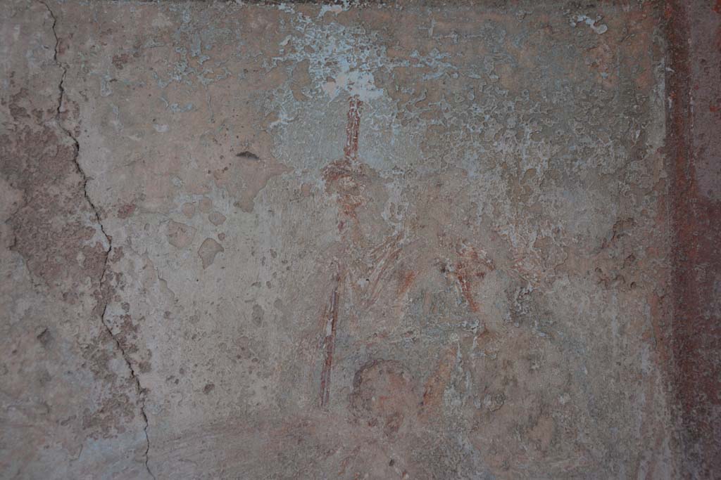 IX.5.6 Pompeii. May 2017. Room i, detail from upper right (south) side of central wall painting on east wall.       
Foto Christian Beck, ERC Grant 681269 DCOR.
