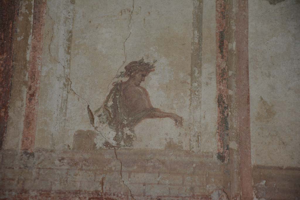 IX.5.6 Pompeii. May 2017. Room i, detail of figure on west side of upper north wall in north-west corner
Foto Christian Beck, ERC Grant 681269 DCOR.


