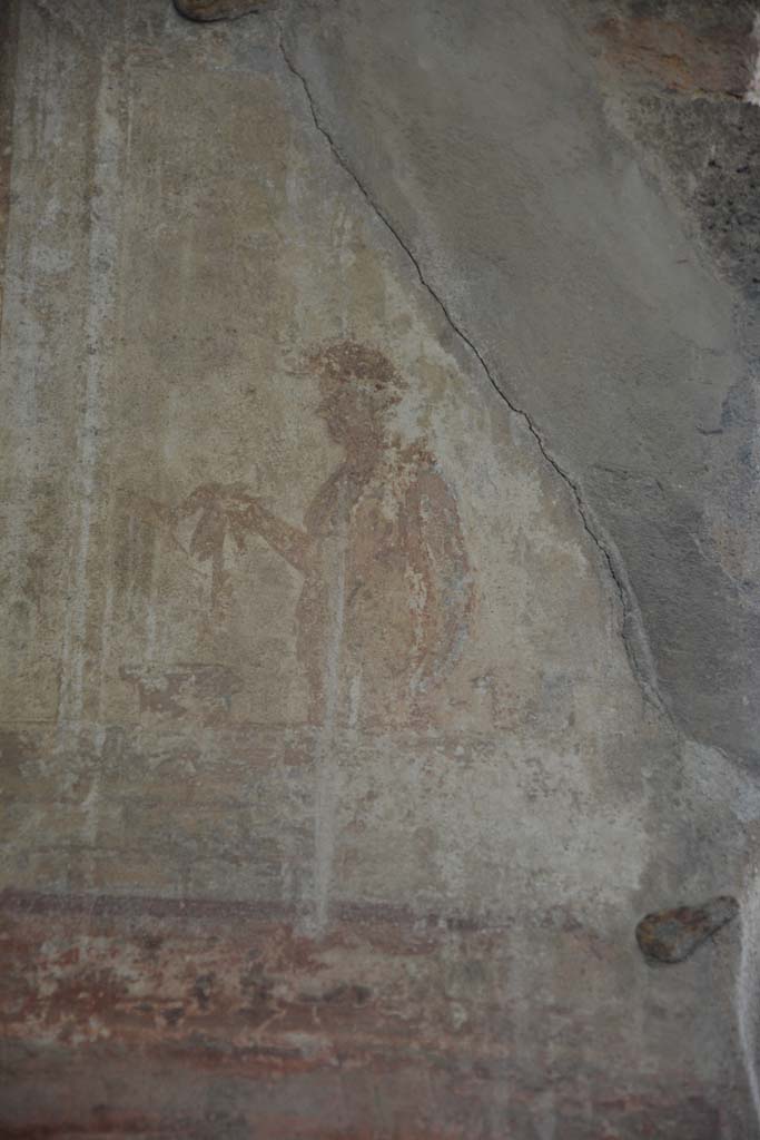 IX.5.6 Pompeii. May 2017. Room i, detail of figure on east side of upper north wall in north-west corner
Foto Christian Beck, ERC Grant 681269 DCOR.
