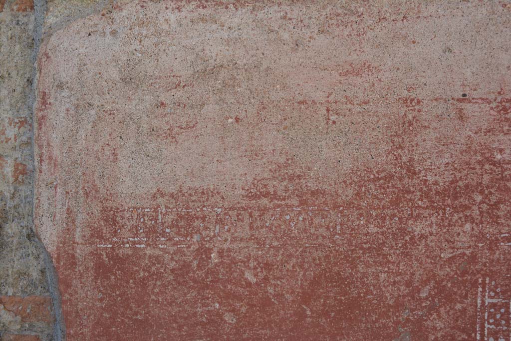 IX.5.6 Pompeii. May 2017. East ala e, detail of painted carpet border from north wall. 
Foto Christian Beck, ERC Grant 681269 DCOR.
