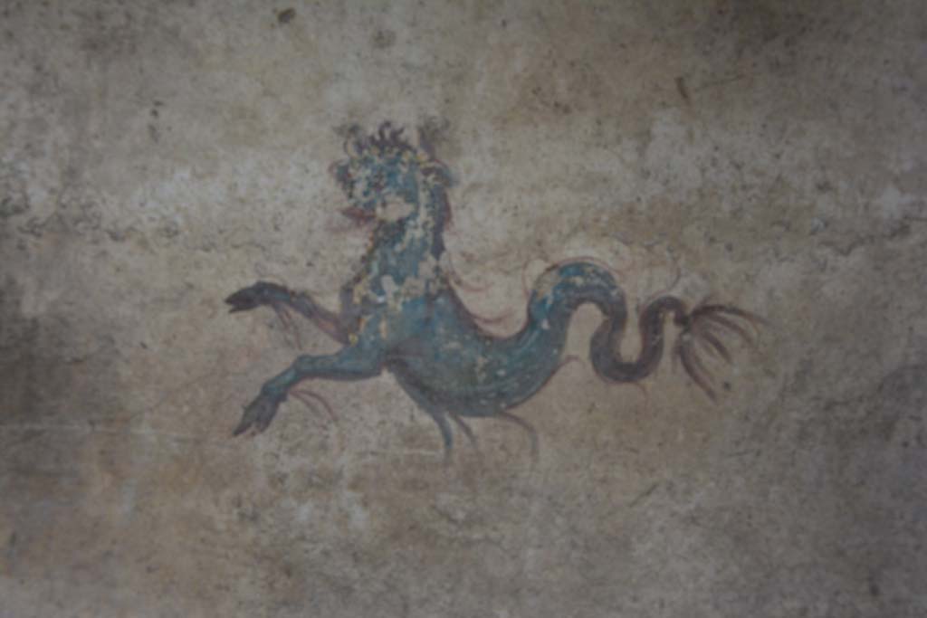 IX.5.6 Pompeii. March 2017. Room k, detail of sea monster from east wall in north-east corner. 
Foto Christian Beck, ERC Grant 681269 DCOR.
