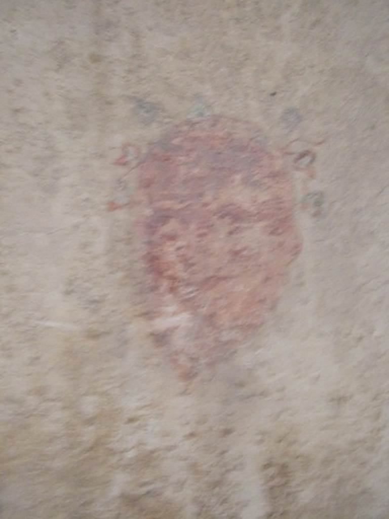 IX.5.6 Pompeii. December 2007. 
Room k, wall painting of a head or mask of Silenus in corridor on west wall.   

