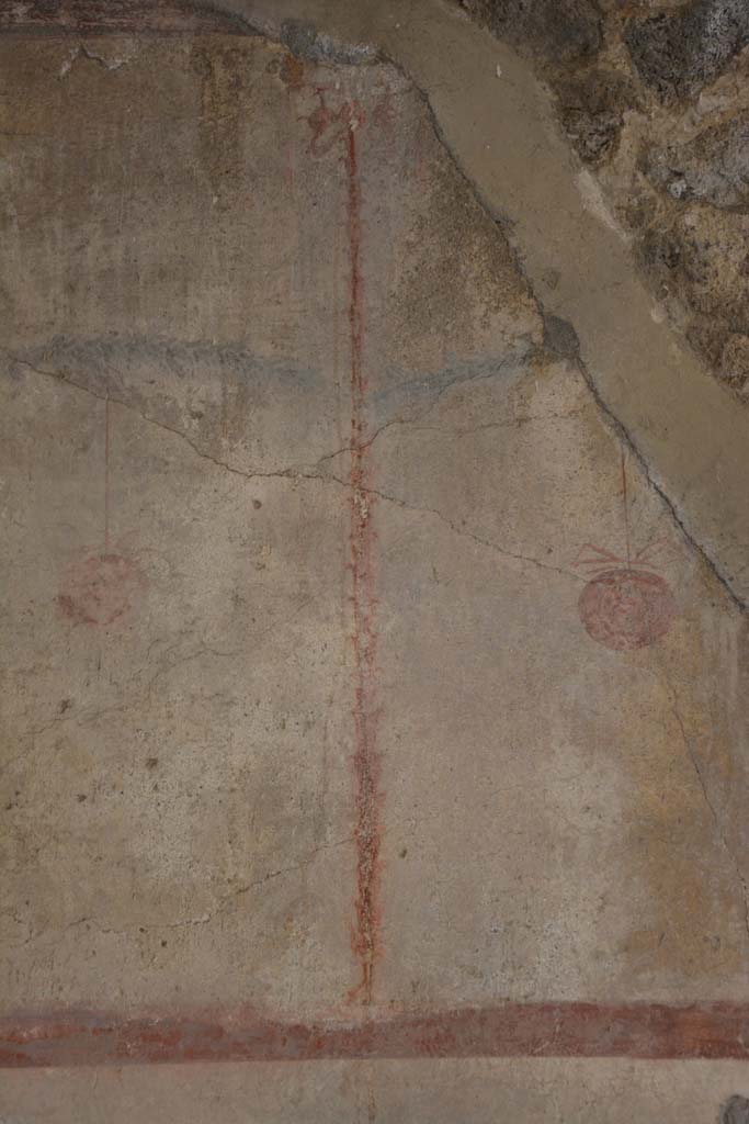 IX.5.6 Pompeii. May 2017. Room l (L), detail from second panel at east end of south wall.
Foto Christian Beck, ERC Grant 681269 DCOR.
