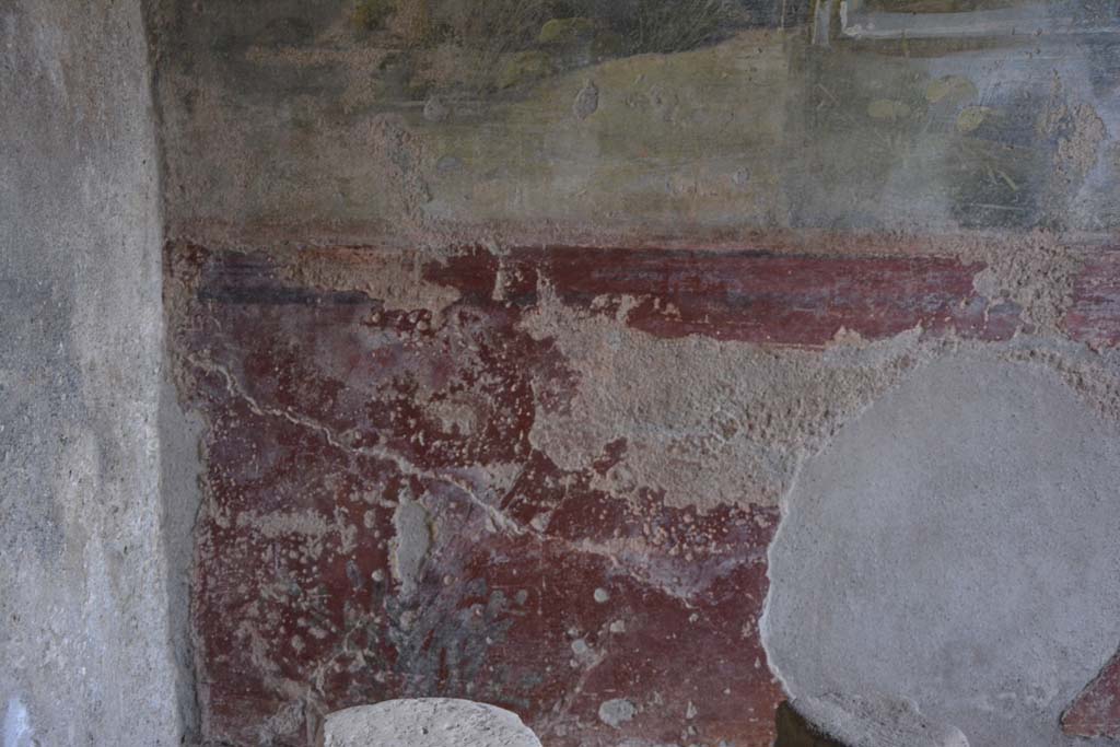 IX.5.9 Pompeii. March 2017. Room l (L), zoccolo on north wall in north-west corner.
Foto Christian Beck, ERC Grant 681269 DCOR.
