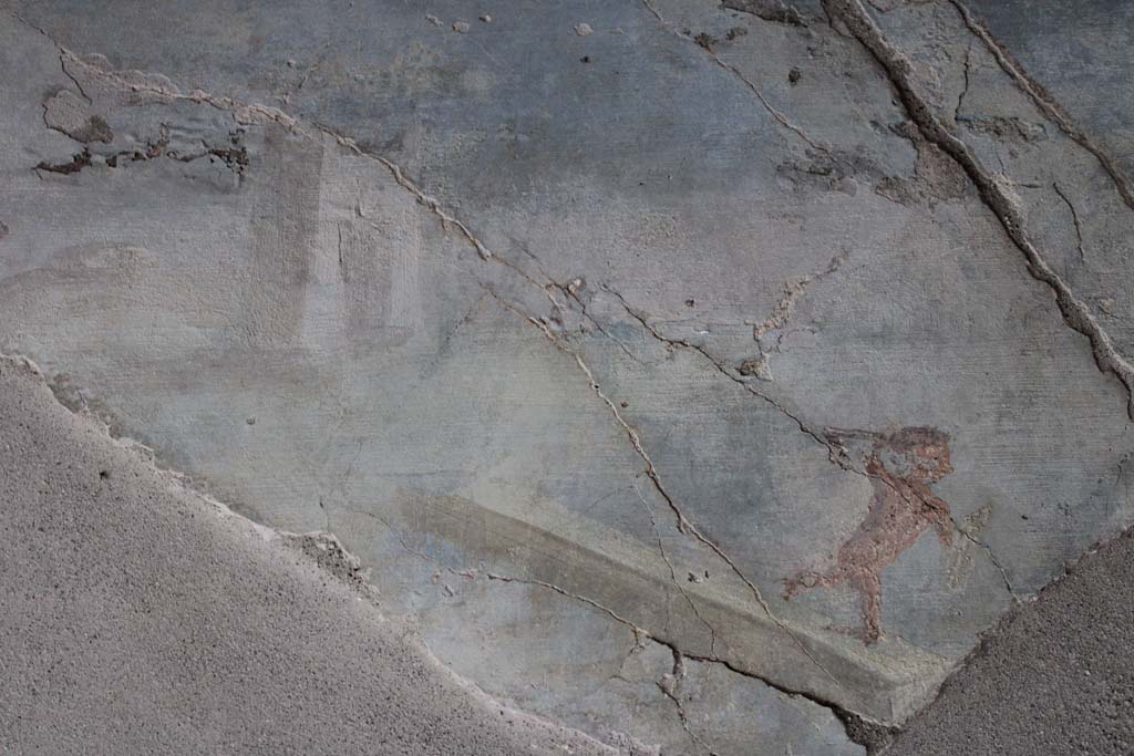 IX.5.9 Pompeii. May 2019. Room l (L), detail from upper south wall above window.
Foto Christian Beck, ERC Grant 681269 DCOR.
