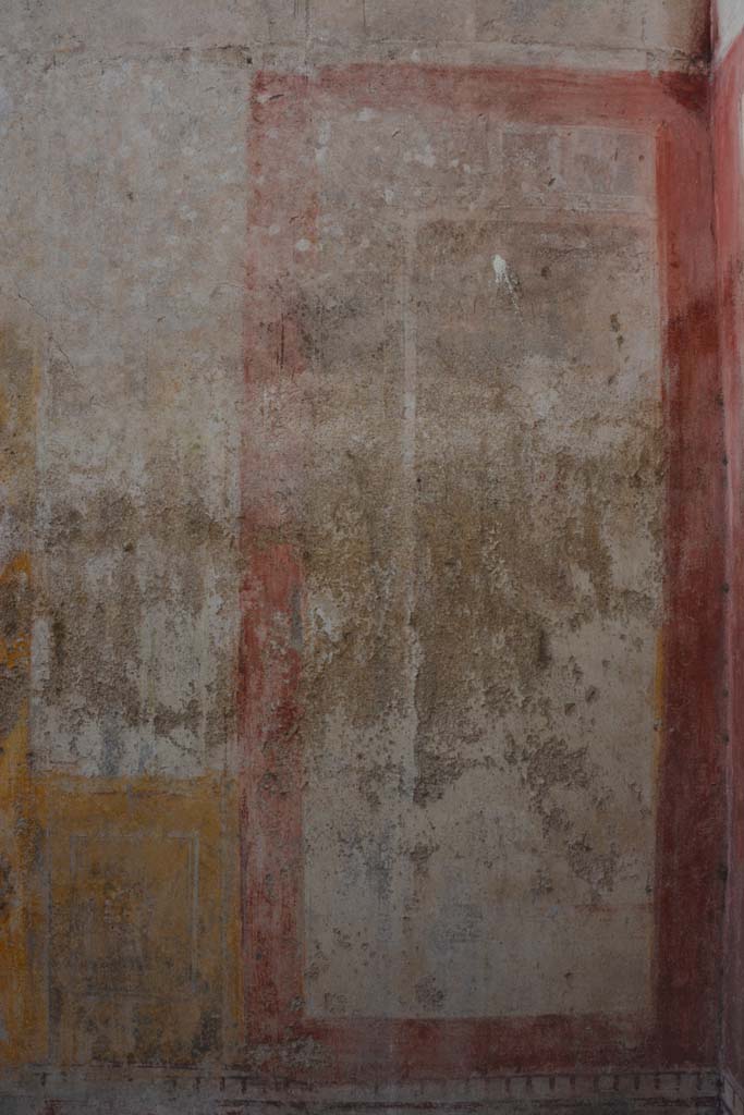 IX.5.11 Pompeii. March 2017. 
Room k, looking towards panel at north end of west wall with faded figure of Muse Calliope holding a flute.
Foto Christian Beck, ERC Grant 681269 DÉCOR.
