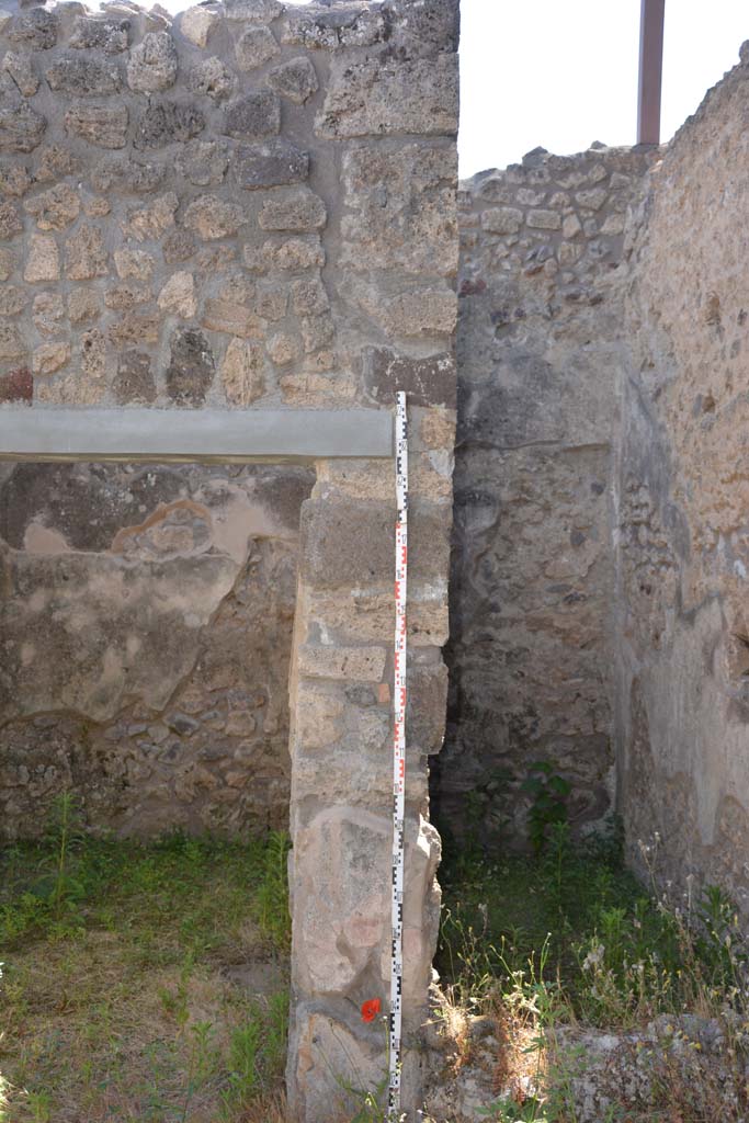 IX.5.11 Pompeii. May 2017. Peristyle n, detail of pilaster on west side between rooms o and u. 
Foto Christian Beck, ERC Grant 681269 DÉCOR.

