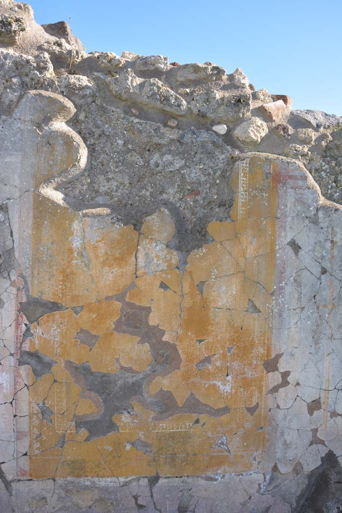 IX.5.14 Pompeii. March 2017.  Peristyle “k”, remaining yellow painted panel on south wall.
Foto Christian Beck, ERC Grant 681269 DÉCOR.

