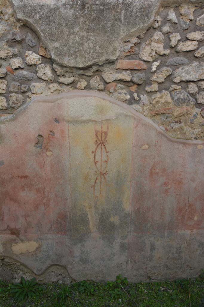 IX.5.14 Pompeii. March 2017. Room “d,”  detail of panel on west wall with painted candelabra.
Foto Christian Beck, ERC Grant 681269 DÉCOR.


