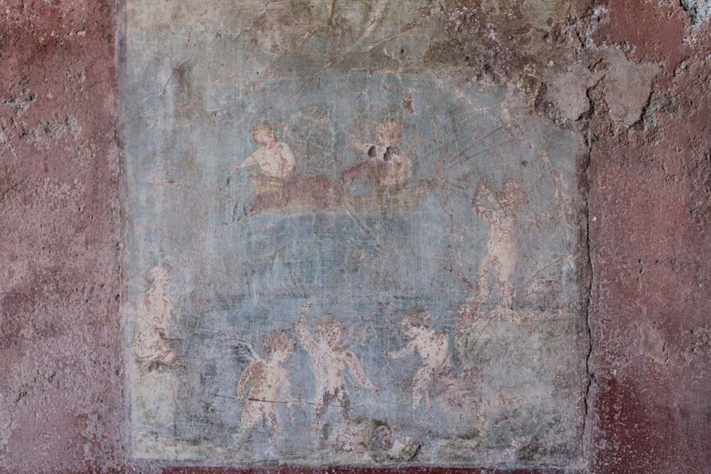 IX.5.14 Pompeii. May 2019. Room “c”, wall painting of Venus with fishing cupids from north wall of cubiculum.
Foto Christian Beck, ERC Grant 681269 DÉCOR.
