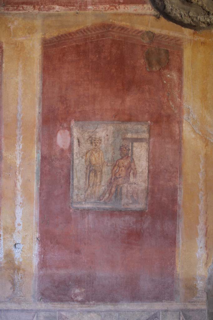 IX.5.14 Pompeii. May 2019. Room “g”, central panel from north wall.
Foto Christian Beck, ERC Grant 681269 DÉCOR.

