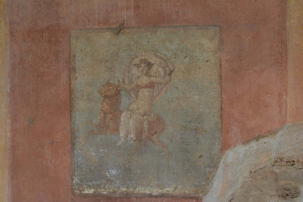 IX.5.14 Pompeii. March 2017.  Room “g”, central wall painting from south wall.
Foto Christian Beck, ERC Grant 681269 DÉCOR.
