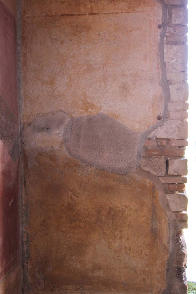 IX.5.14 Pompeii. May 2019. Cubiculum “g”, upper west wall in south-west corner.  
Foto Christian Beck, ERC Grant 681269 DÉCOR.

