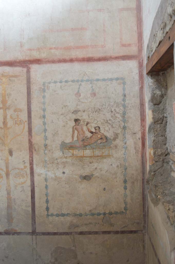 IX.5.16 Pompeii. March 2018. Cubiculum f’, wall painting at east end of north wall
Foto Taylor Lauritsen, ERC Grant 681269 DÉCOR.

