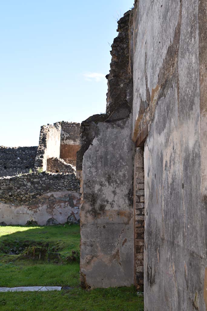 IX.5.18 Pompeii. March 2018. Triclinium “f”, east wall in south-east corner.
Foto Annette Haug, ERC Grant 681269 DÉCOR.
