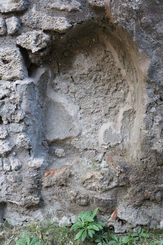 IX.6.2 Pompeii. December 2018. North wall with niche. Photo courtesy of Aude Durand.

