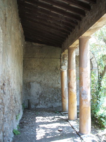 IX.7.20 Pompeii. May 2005. Looking west along north portico.