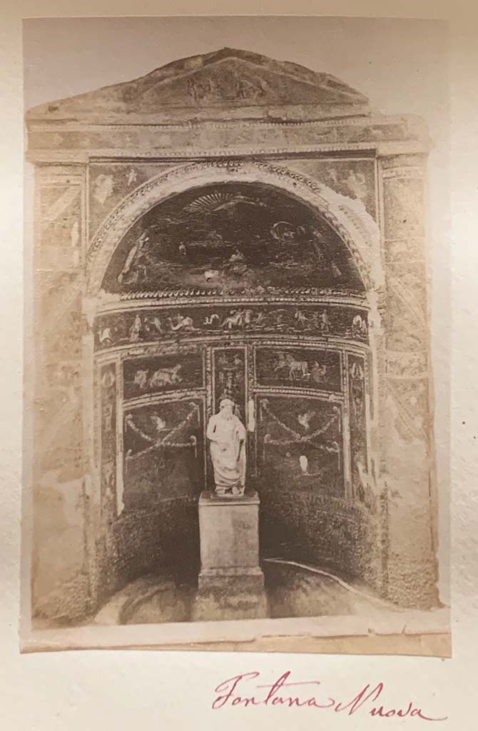 IX.7.20 Pompeii. From an album dated c.1875-1885. Mosaic fountain.
Photo courtesy of Rick Bauer.
