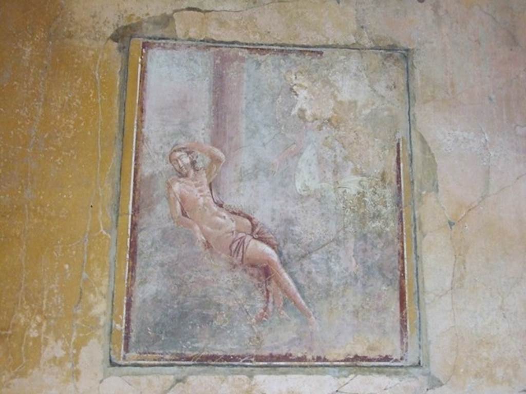 IX.8.6 Pompeii. December 2007. Room 39, west wall of outer room. Wall painting of Endymion and Selene.