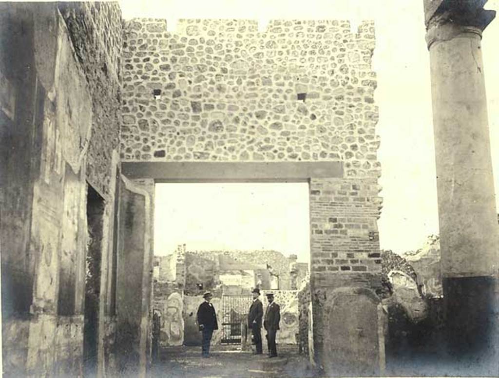 IX.8.6 Pompeii. About 1909. Looking north from west portico through room 54 into the atrium of IX.8.3. Photo courtesy of Rick Bauer.
