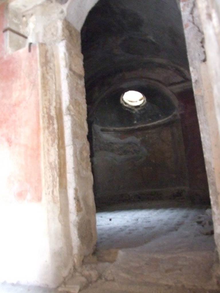 IX.8.6 Pompeii. March 2009. Room 33, west wall with doorway to room 34, caldarium.