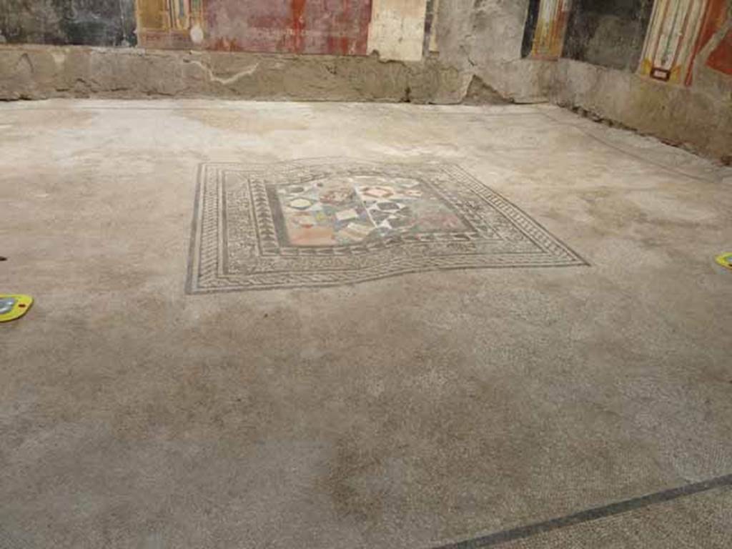 IX.12.9 Pompeii. May 2010. Room 16, distorted mosaic floor.