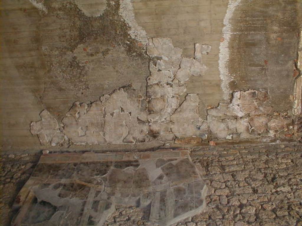 IX.13.1-3 Pompeii. September 2004. Room 13, north-east corner, upper east wall and ceiling.

