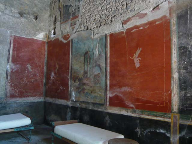 IX.13.1-3 Pompeii. March 2009. Room 13, east wall.
