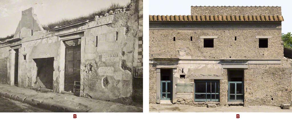 IX.13.1-3 Pompeii. Comparison of views of front façade.
Foto Taylor Lauritsen, ERC Grant 681269 DÉCOR.

