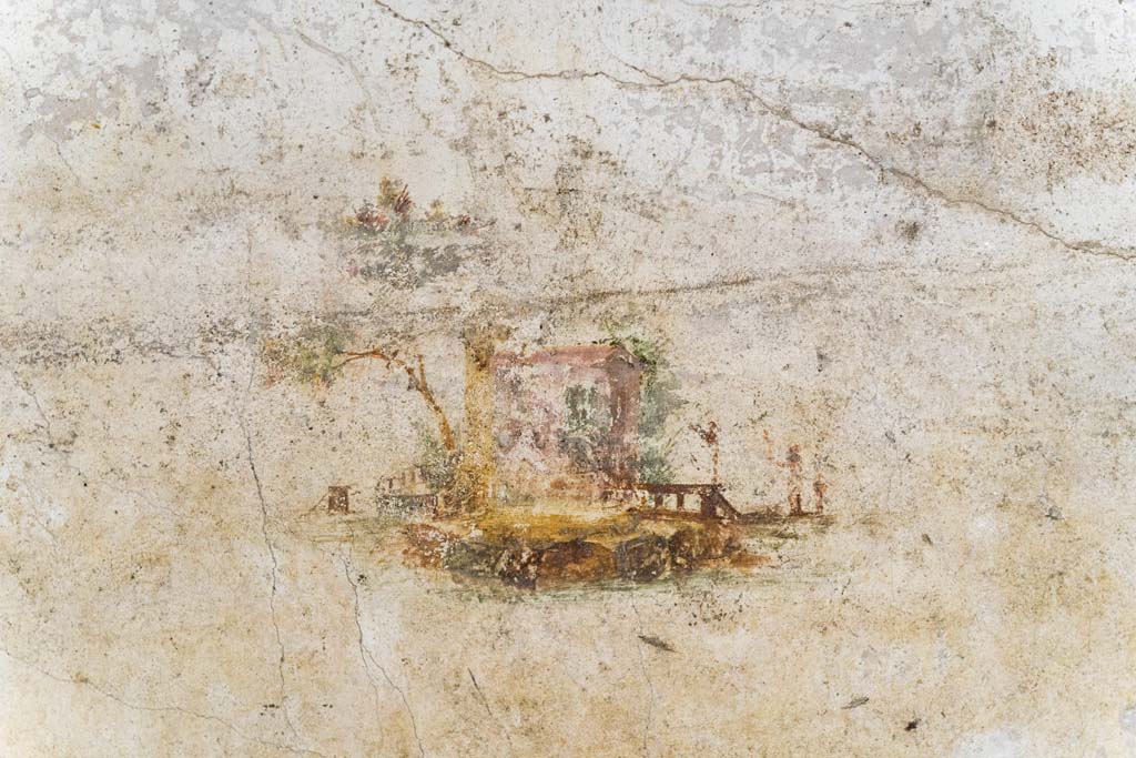 IX.13.3 Pompeii. October 2021. Room 9, painted panel on east wall of portico. Photo courtesy of Johannes Eber.