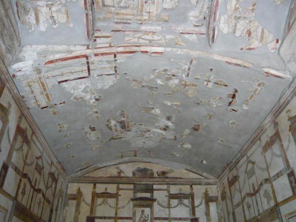 IX.13.1-3 Pompeii. May 2012. Room 11, looking towards north end of ceiling. 
Photo courtesy of Buzz Ferebee.
